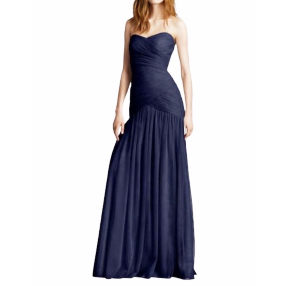 White by Very Wang Navy Tulle Long Dress Sz. 12
